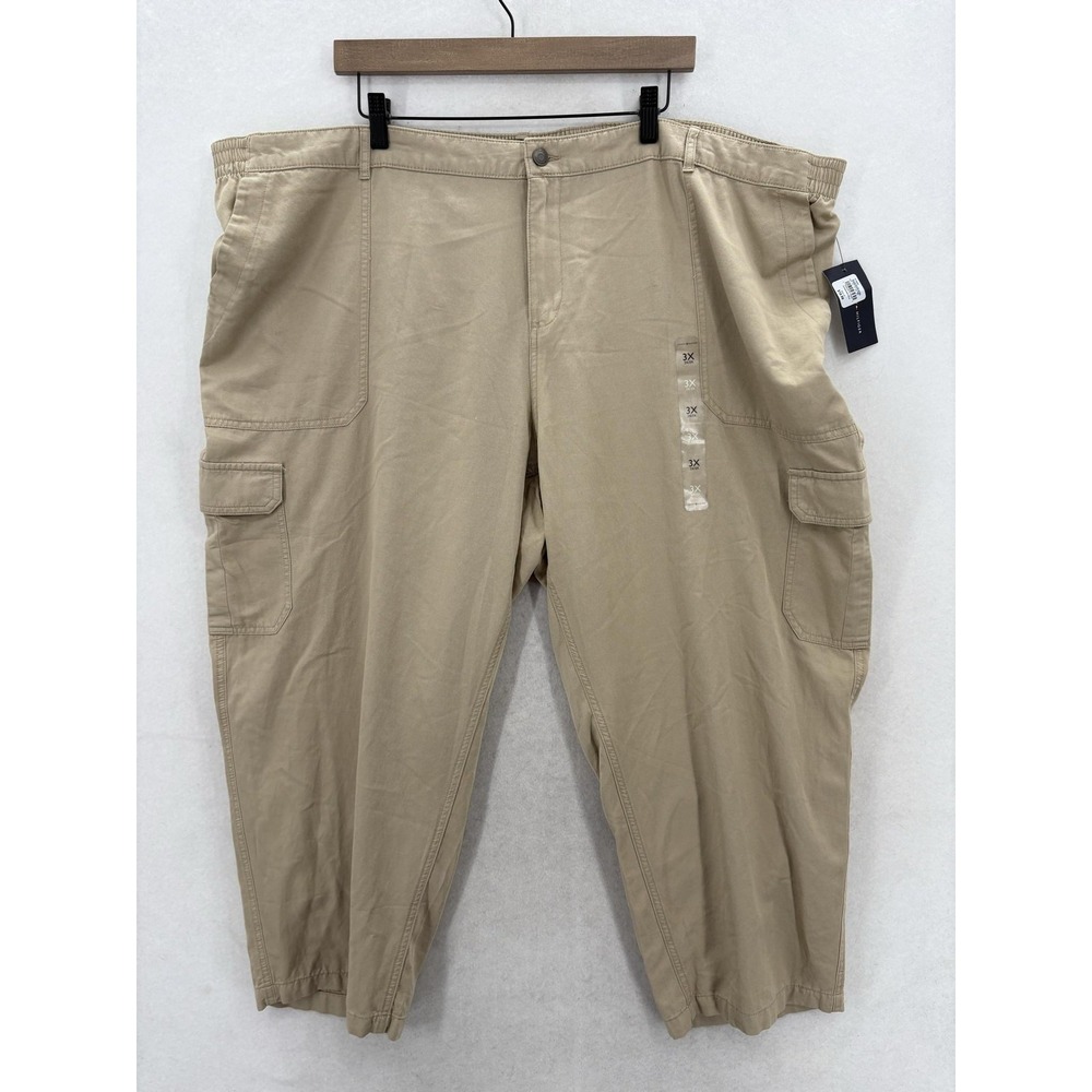 Tommy Hilfiger Cargo Pants Womens 3X Beige Relaxed Elastic Waist Stretch Ankle